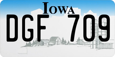 IA license plate DGF709