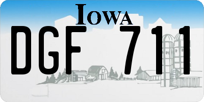 IA license plate DGF711