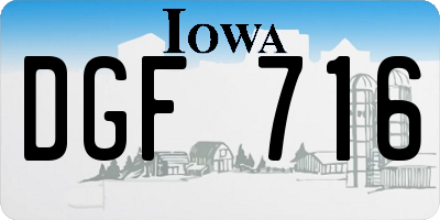 IA license plate DGF716