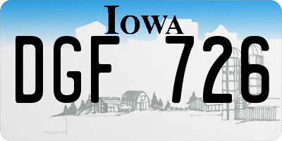 IA license plate DGF726