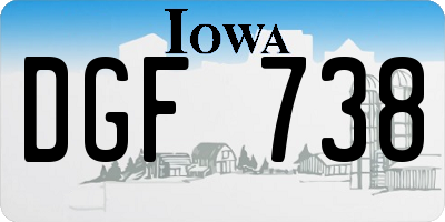 IA license plate DGF738