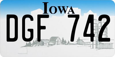 IA license plate DGF742
