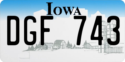 IA license plate DGF743