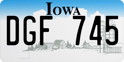 IA license plate DGF745