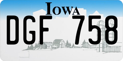 IA license plate DGF758