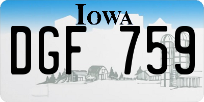 IA license plate DGF759