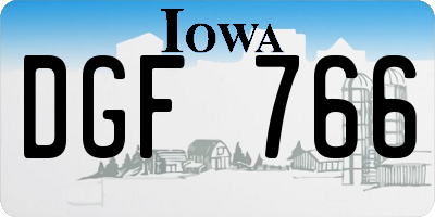 IA license plate DGF766