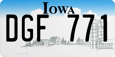 IA license plate DGF771