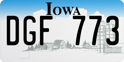 IA license plate DGF773