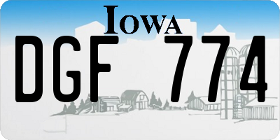 IA license plate DGF774