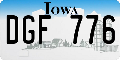 IA license plate DGF776