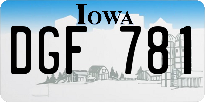 IA license plate DGF781