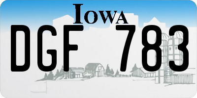 IA license plate DGF783