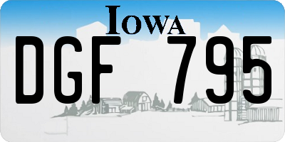 IA license plate DGF795