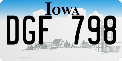 IA license plate DGF798