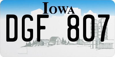 IA license plate DGF807