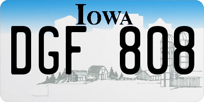 IA license plate DGF808
