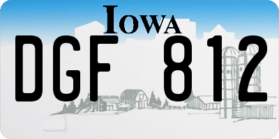 IA license plate DGF812