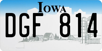 IA license plate DGF814
