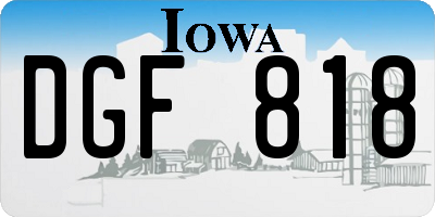 IA license plate DGF818