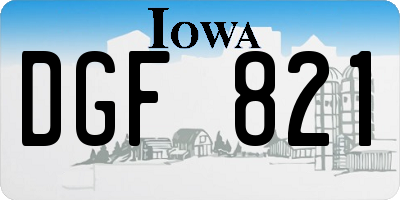IA license plate DGF821