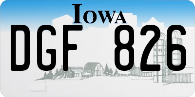 IA license plate DGF826