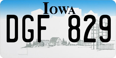 IA license plate DGF829