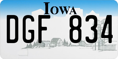 IA license plate DGF834