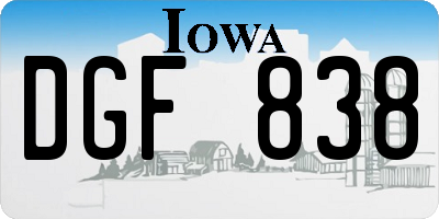 IA license plate DGF838