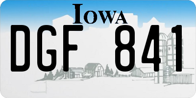 IA license plate DGF841