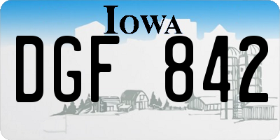 IA license plate DGF842