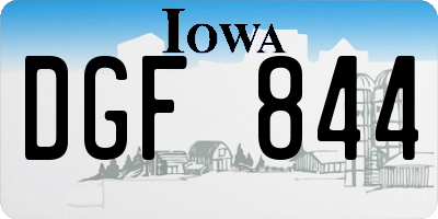 IA license plate DGF844