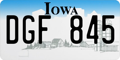 IA license plate DGF845