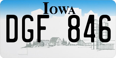 IA license plate DGF846