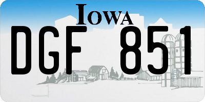 IA license plate DGF851