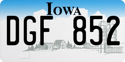 IA license plate DGF852