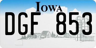 IA license plate DGF853