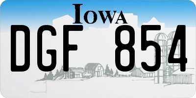 IA license plate DGF854