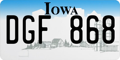 IA license plate DGF868
