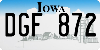 IA license plate DGF872