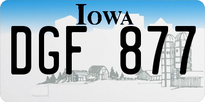 IA license plate DGF877