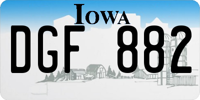 IA license plate DGF882
