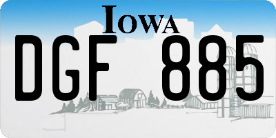 IA license plate DGF885