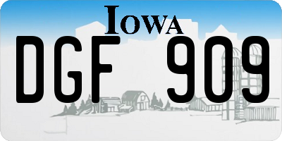 IA license plate DGF909