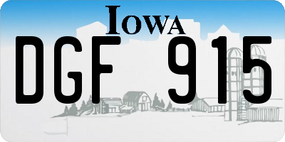 IA license plate DGF915