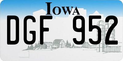 IA license plate DGF952