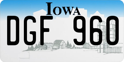 IA license plate DGF960
