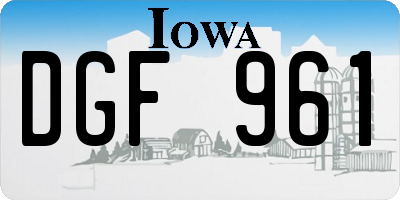IA license plate DGF961