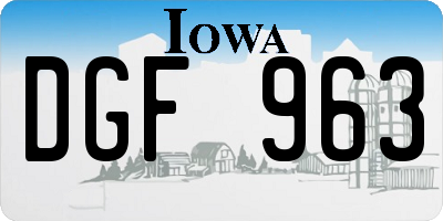 IA license plate DGF963