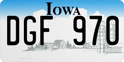 IA license plate DGF970